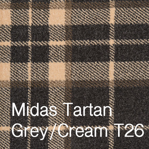 Midas Tartan Grey Cream Midas Tartan Grey Cream
