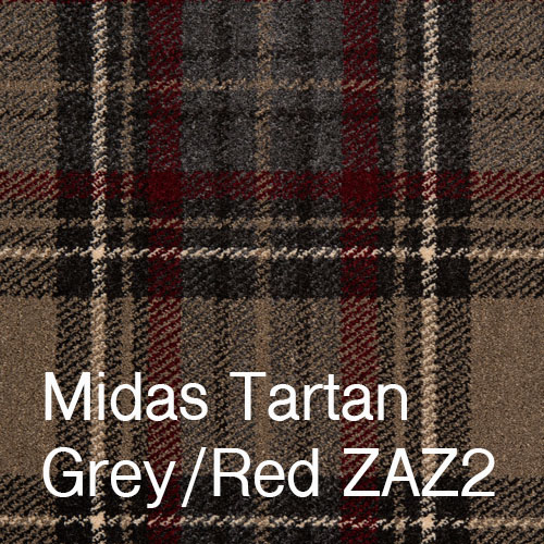 Midas Tartan Grey Red Midas Tartan Grey Red